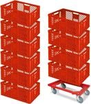 BRB 10 Eurobeh&auml;lter, LxBxH 600x400x240 mm, lebensmittelecht + 1 Transportroller