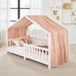 IDIMEX Hausbett Himmel LIAN in rosa/Gold - Betthimmel aus 100% Baumwolle, Baldachin