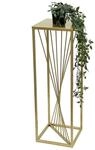 DanDiBo Blumenhocker Metall Gold Eckig 70 cm Blumenst&auml;nder Beistelltisch 96565