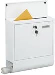 Relaxdays Briefkasten mit Namensschild, 4 Schl&uuml;ssel, Zeitungsfach, Postkasten,