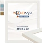 WANDStyle Bilderrahmen 40x50 Wei&szlig;, Landhausstil Bilderrahmen Holz, hochwertiger