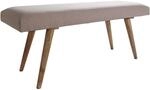 FineBuy gepolsterte Sitzbank 120 cm Massivholz Stoff - Retro Polsterbank f&uuml;r