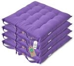 Homescapes 4er Set Stuhlkissen 40x40 cm lila &ndash; Sitzkissen Outdoor/Indoor mit