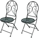 HTI-Line Gartenstuhl 2er-Set Lani Braun Metallstuhl nostalgisch Klappstuhl