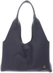 Coccinelle Leder Schultertasche Nell Handbag Grained Leather Stove blaugrau