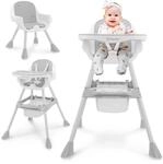 Moby-System Verstellbarer Hochstuhl Magnolia 2in1 mit Tablett und Kunstleder-Einlage