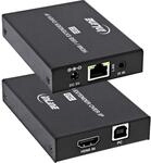 Inline HDMI KVM Extender Over IP Set, Full HD, 150 m, USB KVM, IR