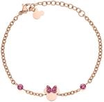 Disney Minnie M&auml;dchen-Armband aus Edelstahl und Zirkonia Kristall, L&auml;nge 13-18 cm,