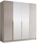 Mirjan24 Kleiderschrank mit Spiegel, Einlegeb&ouml;den und Kleiderstange Salkor II,