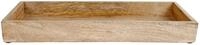 Mangoholz Kerzentablett eckig - ca. 39 x 14 cm - Deko Holztablett mit Rand - Holz