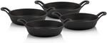 BBQ-Toro Gusseisen Servierpf&auml;nnchen Set, 4 St&uuml;ck | &Oslash; 16 cm - rund | Grillpfannen