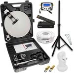 PremiumX Mobile Camping SAT Anlage Antenne TV Receiver Satelliten-Finder Single LNB