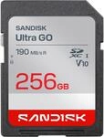 SANDISK Ultra Go UHS-I SD-Karte mit 256 GB, Lesegeschwindigkeit bis zu 190 MB/s,