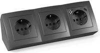 MC POWER Steckdosenblock Unterbausteckdosen | Flair | 3-fach Steckdose Ecksteckdose +
