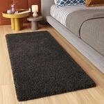 TAPISO Essence Teppich L&auml;ufer Flur Br&uuml;cke Shaggy Hochflor Langflor Schwarz