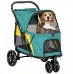 PawHut Hundewagen Hundebuggy Faltbar Katzenwagen bis 20 kg mit waschbarem Kissen,