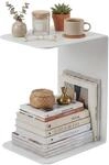 CLP Beistelltisch Couch klein Selby, Couchtisch C-Form Metall, Wohnzimmertisch modern