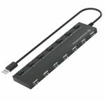 Conceptronic HUBBIES08BP USB-Hub 7-Port 7 x USB 2.0 mit Netzteil schwarz