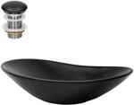 ML-Design Waschbecken aus Keramik in Schwarz matt 63 x 36 x 15,5 cm mit