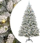 vidaXL K&uuml;nstlicher Weihnachtsbaum Gr&uuml;n und Wei&szlig; 300 cm PVC und Metall, Stylischer