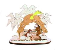 Drechslerei Kuhnert Teelichthalter &bdquo;Krippe aus Holz - handgefertigte Weihnachtsdeko
