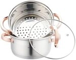 Dampfgarer T&ouml;pfset Dampfkocht&ouml;pfe KLAUSBERG (Silver/Rosegold, 3-Tlg)