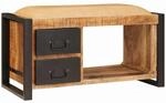 vidaXL Sitzbank mit Stauraum Braun 80 x 35 x 40 cm Massivholz Mango, Wohnzimmer