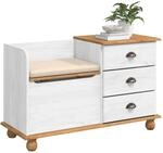 vidaXL Sitzbank mit Stauraum mit Speicher ASKIM Wei&szlig; 100 x 39 x 62 cm,...