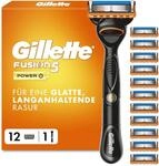 Gillette Fusion 5 Power Rasierer Herren, Nassrasierer, Metall, Schwarz