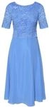 Vera Mont Damen Cocktailkleid mit Spitze 36, Paris Blue