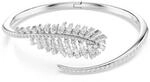 Swarovski Vienna Armreif, Mischschliff, Feder, Wei&szlig;, Rhodiniert