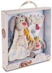 NICI Set Schmusetuch und Bei&szlig;ring Hase Schutzengel 32 x 30 x 6,3 cm &ndash; Baby