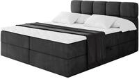 ALTDECOR Boxspringbett mit H3-Matratze FAMA - 200x200 - Schwarz
