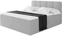 ALTDECOR Boxspringbett mit H3-Matratze FAMA - 160x200 - Hellgrau