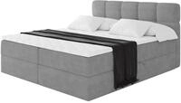 ALTDECOR Boxspringbett mit H4-Matratze FAMA - 200x200 - Grau
