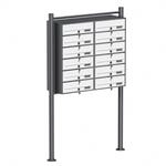 Wiltec 12er Briefkastenanlage Wei&szlig;/Anthrazit 945 x 270 x 1500 mm,...