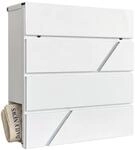 Relaxdays Briefkasten mit Zeitungsfach, HxBxT: 37 x 37 x 11 cm, DIN C4, wetterfest, 4