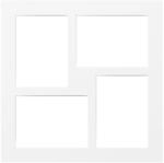 walther design Passepartout f&uuml;r Bilderrahmen 40x40 cm, Weiss, 4 Ausschnitte 13x18