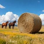 VEVOR Rundballen-Heunetz, 1,5x1,5x1,5 m, Maschenweite 38,1x38,1 mm, PE-Material,
