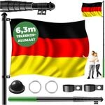 KESSER&reg; Teleskop Fahnenmast Aluminium 6,30m Bodenh&uuml;lse 60cm inkl...