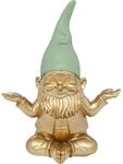 Kare Design Deko Figur Zwerg Meditation, Gold/Gr&uuml;n, Deko Objekt, Dekoration f&uuml;r