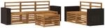vidaXL Massives Akazienholz Sofa-Set, Gartensofa, strapazierf&auml;hig, modernes