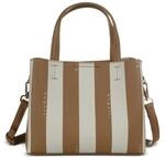 bugatti Cleo kleine Tote Bag f&uuml;r Damen, Handtasche aus gestreiftem Kunstleder...