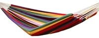 AMANKA XXL H&auml;ngematte 400x160 cm f&uuml;r 2 Personen - Bunt gestreift im Regenbogen