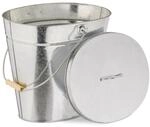 Relaxdays Ascheeimer mit Deckel, 12 l, Aschetonne mit Henkel, f&uuml;r Kohle & Asche,