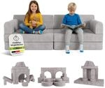 Juskys&reg; Kindersofa Kayo &ndash; Cord, modular & weich, Sofa f&uuml;r Kinderzimmer &