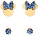 Disney M&auml;dchen-Kinderohrring Minnie Maus, Edelstahl Gold, Kristall Blau