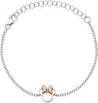 Disney-Armband aus Silber mit einer zentralen Figur die Minnie darstellt, L&auml;nge