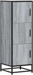 vidaXL Highboard Grau Sonoma 35,5x35x106,5 cm Holzwerkstoff und Metall,