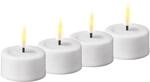 Deluxe Homeart LED-Teelichter f&uuml;r den Innenbereich, flammenlos, Wei&szlig;, 4...